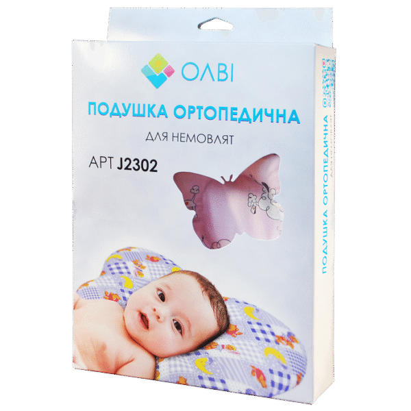 Ортопедична подушка для новонароджених у коробці "Метелик" Olvi Лікування кривошиї - Зображення 2